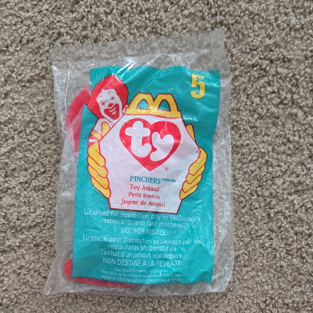 NWT McDonald's TY Beanie Baby Pinchers